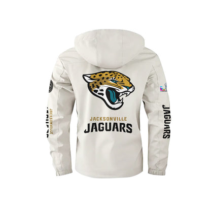 Jacksonville Jaguars 2026 Super Bowl LX White Parka Coat – Printed Logos