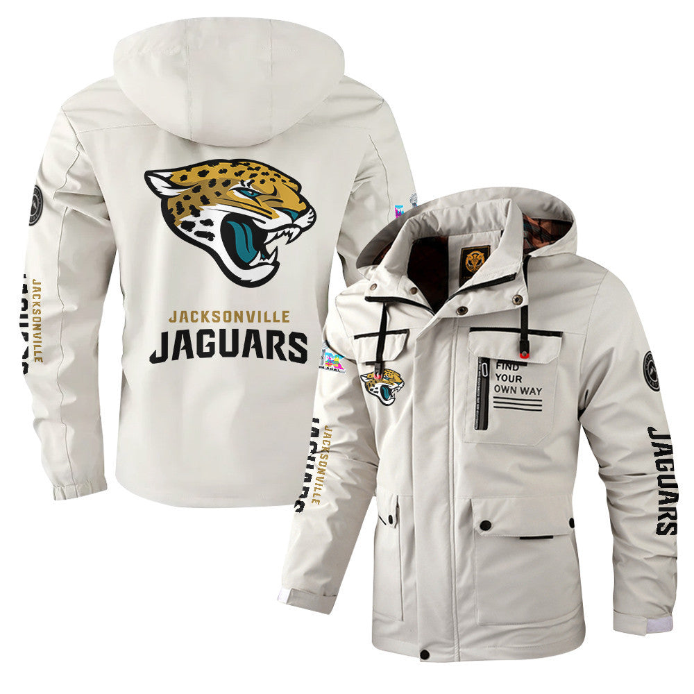 Jacksonville Jaguars 2026 Super Bowl LX White Parka Coat – Printed Logos