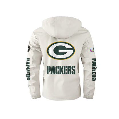 Green Bay Packers 2026 Super Bowl LX White Parka Coat – Printed Logos