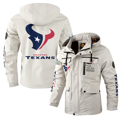 Houston Texans 2026 Super Bowl LX White Parka Coat – Printed Logos