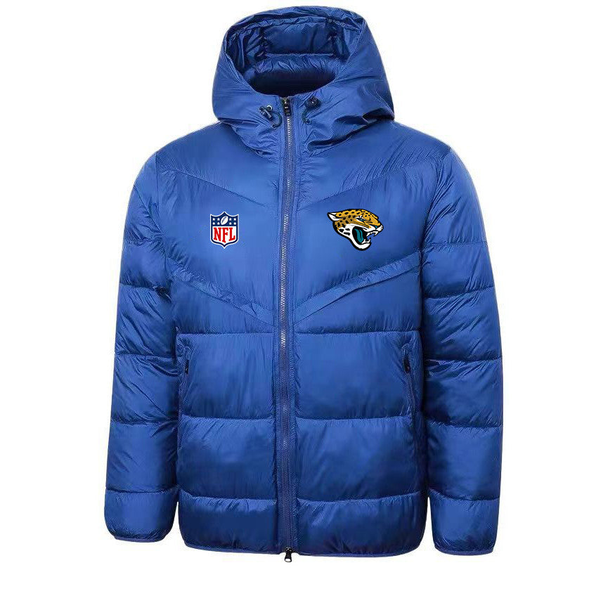 Jacksonville Jaguars Blue Quilt Jacket - Heat-Printed Logos