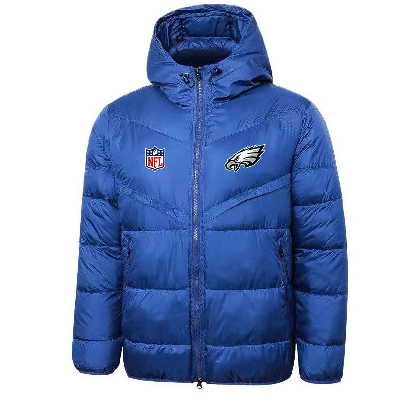 Philadelphia Eagles Blue Quilt Jacket - Heat-Printed Logos