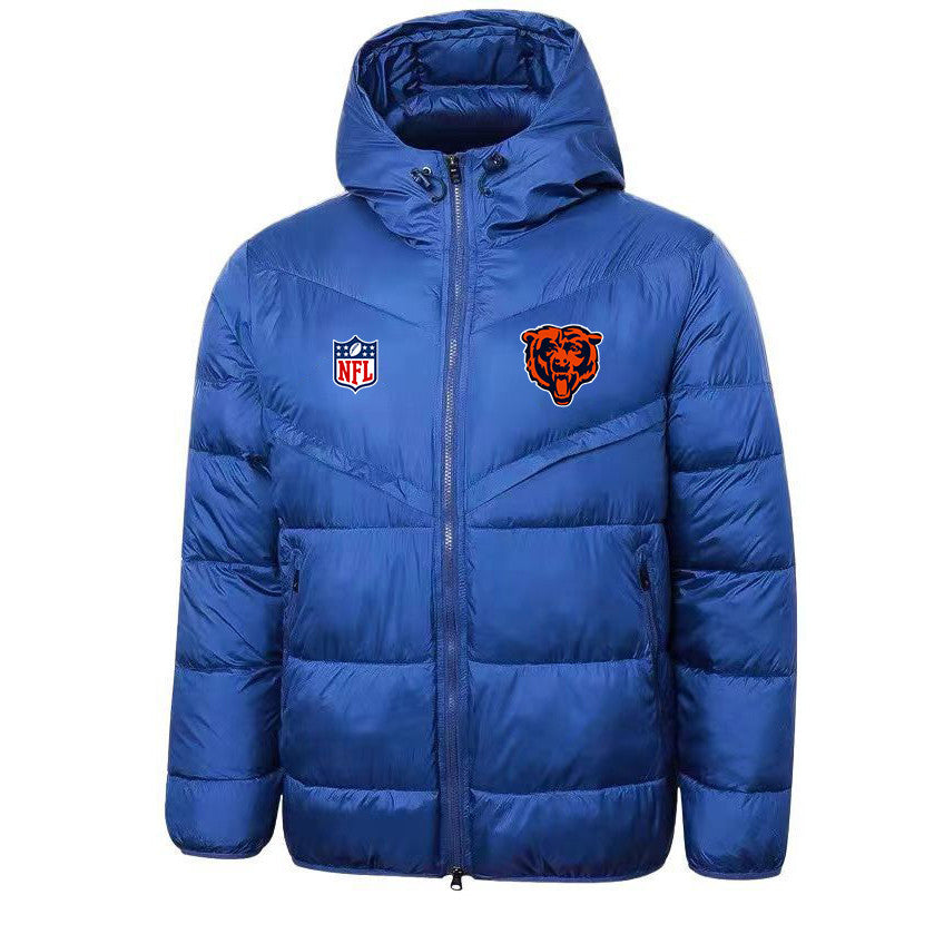 Chicago Bears Blue Quilt Jacket - Heat-Printed Logos