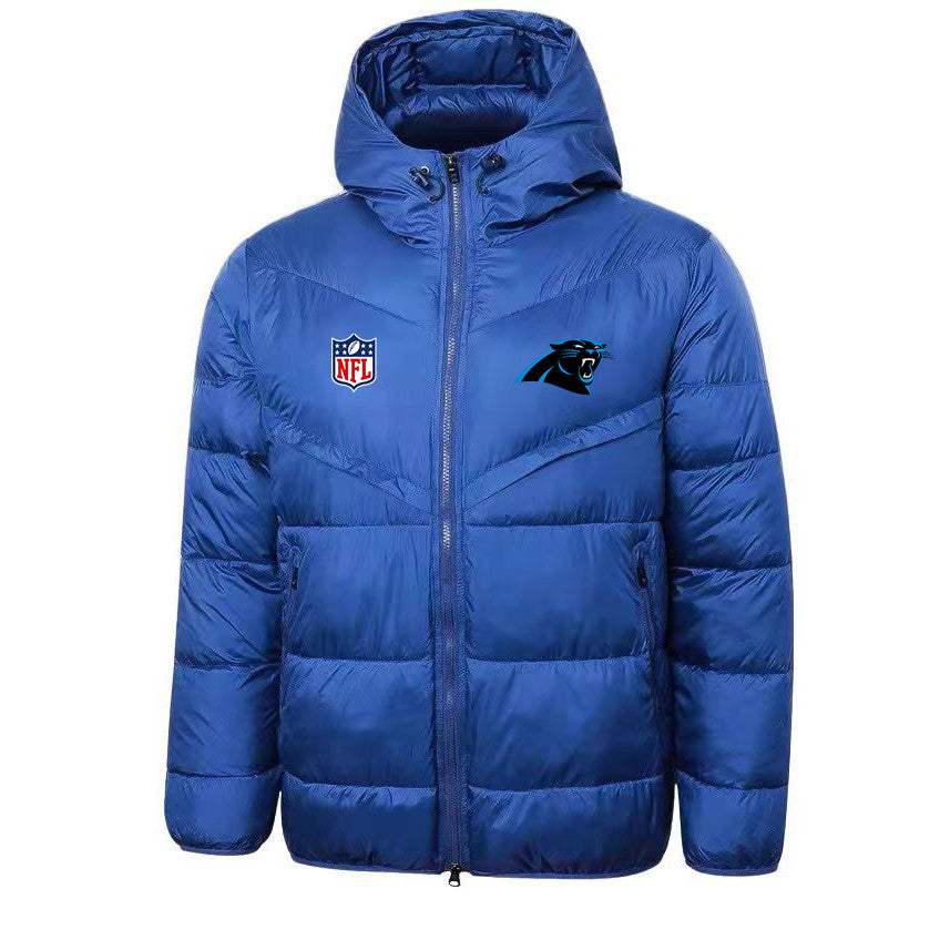 Carolina Panthers Blue Quilt Jacket - Heat-Printed Logos
