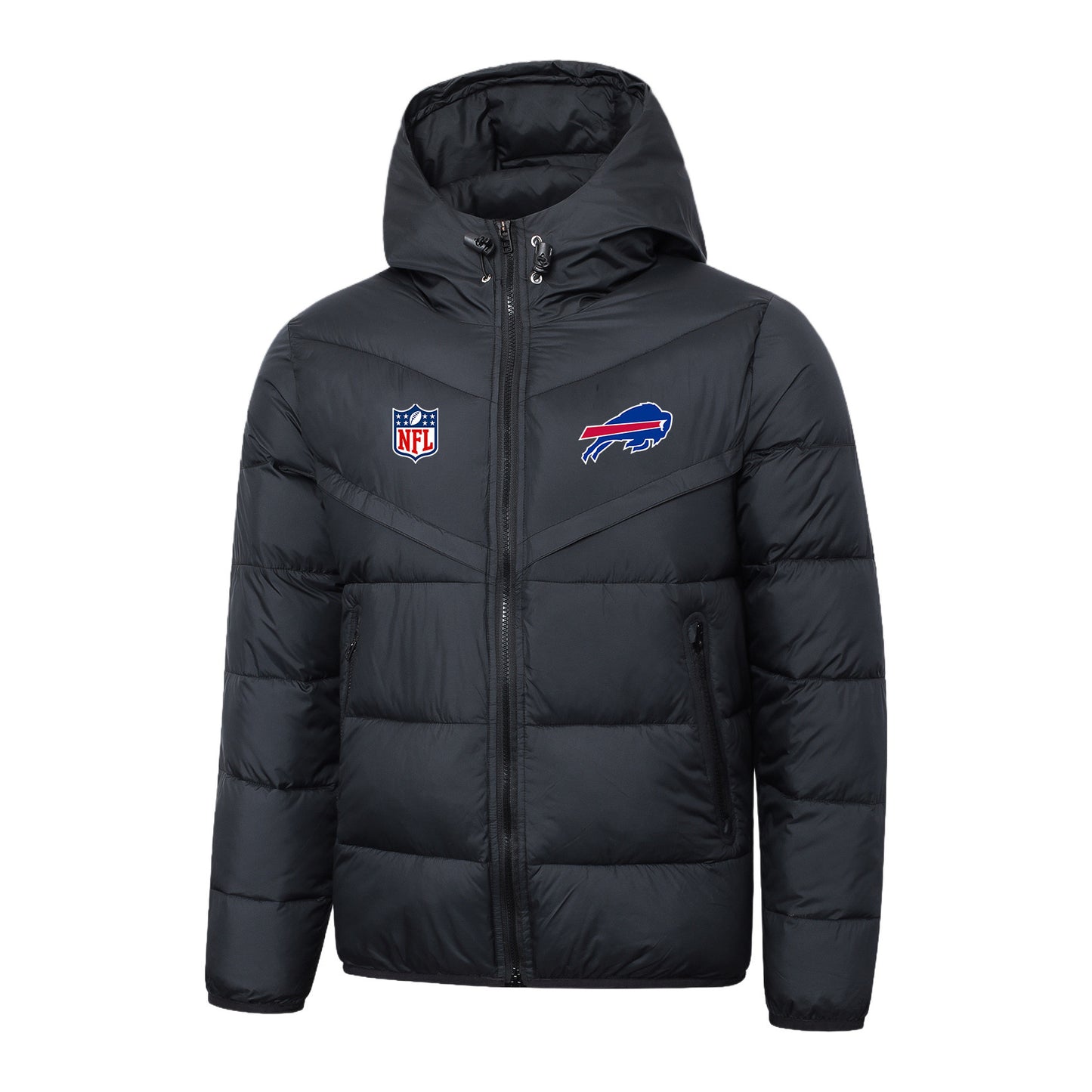Buffalo Bills Black Quilt Down Jacket - Heat-Printed Logos