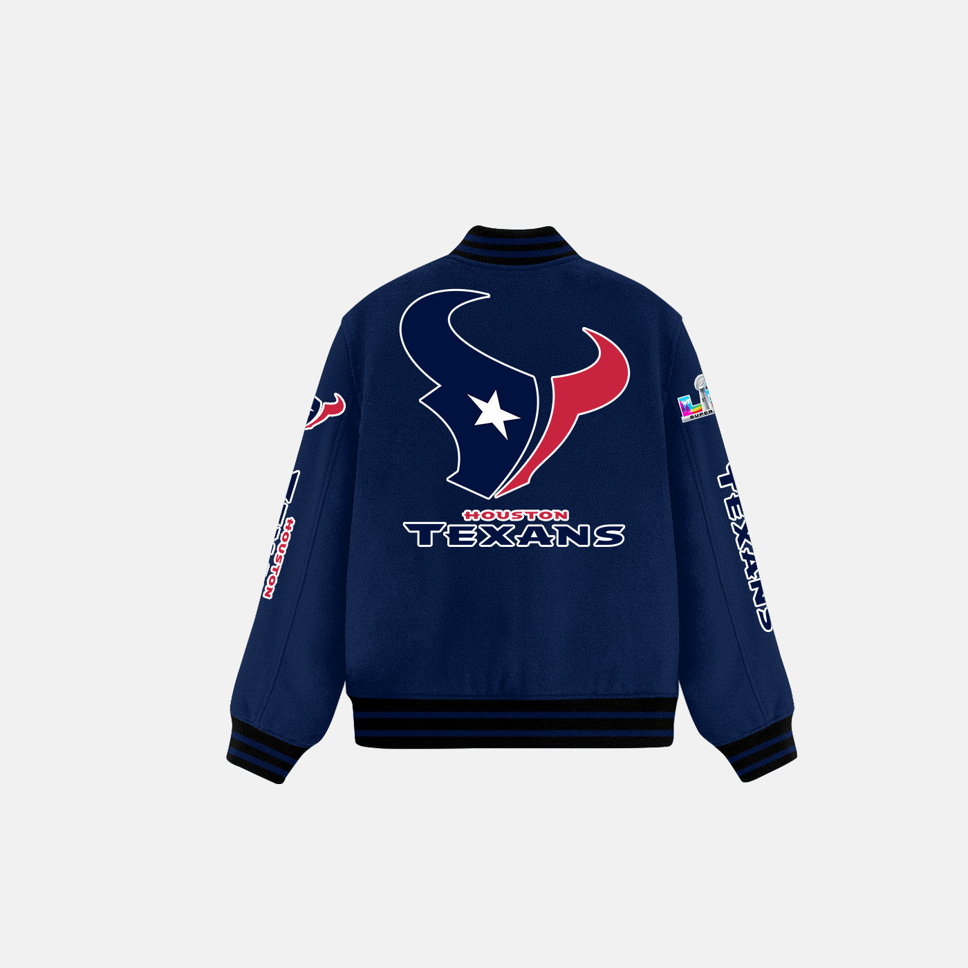 Houston Texans Varsity Jacket – Fully Embroidered Logos, Fan Edition