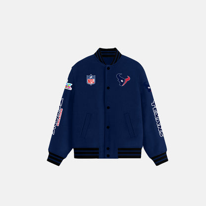 Houston Texans Varsity Jacket – Fully Embroidered Logos, Fan Edition