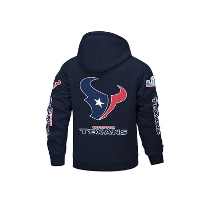 Houston Texans 2026 Super Bowl LX Navy Fleece Zip-Up Jacket – Printed Logos, Personalized Name