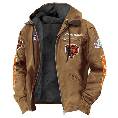 Chicago Bears 2026 Super Bowl LX Custom Name Special Edition Flannel Jacket