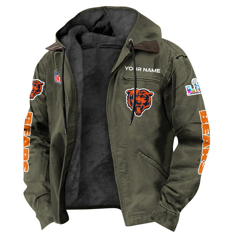 Chicago Bears 2026 Super Bowl LX Custom Name Special Edition Flannel Jacket
