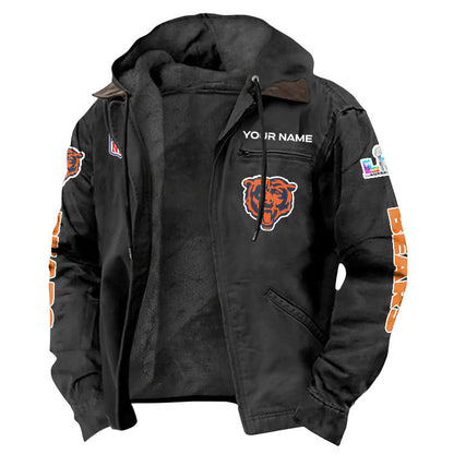 Chicago Bears 2026 Super Bowl LX Custom Name Special Edition Flannel Jacket