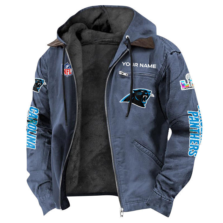 Carolina Panthers 2026 Super Bowl LX Custom Name Special Edition Flannel Jacket
