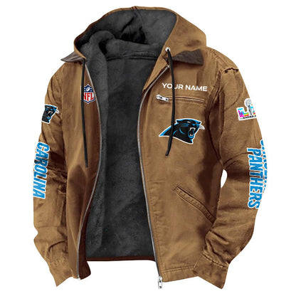 Carolina Panthers 2026 Super Bowl LX Custom Name Special Edition Flannel Jacket
