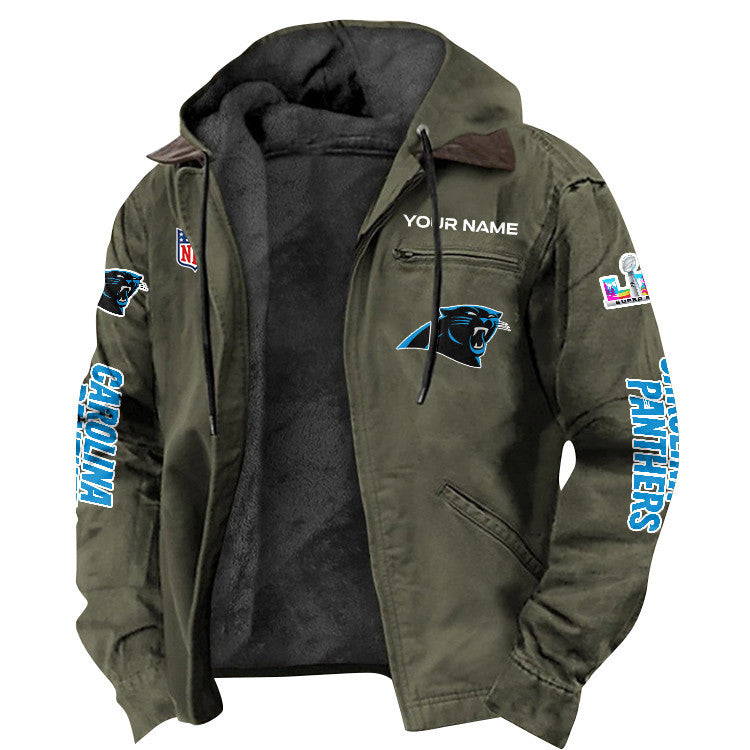 Carolina Panthers 2026 Super Bowl LX Custom Name Special Edition Flannel Jacket