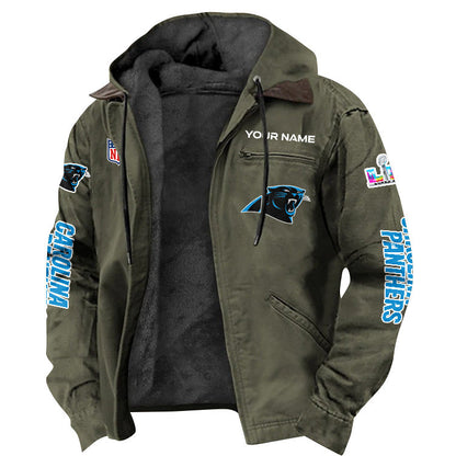 Carolina Panthers 2026 Super Bowl LX Custom Name Special Edition Flannel Jacket