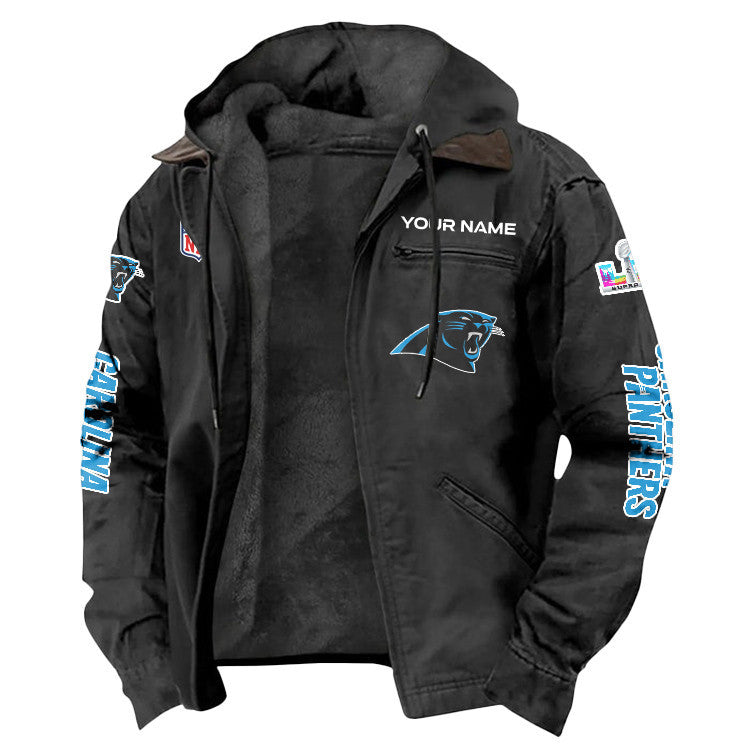 Carolina Panthers 2026 Super Bowl LX Custom Name Special Edition Flannel Jacket