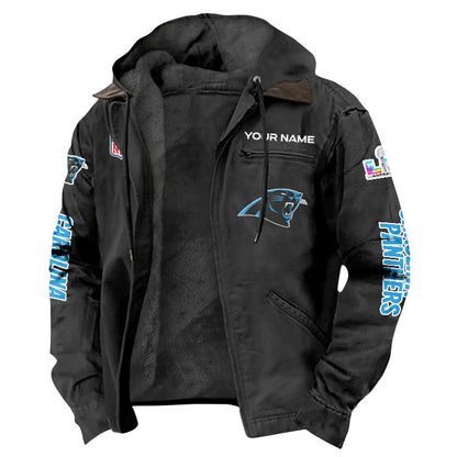 Carolina Panthers 2026 Super Bowl LX Custom Name Special Edition Flannel Jacket