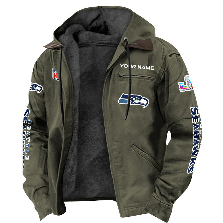 Seattle Seahawks 2026 Super Bowl LX Custom Name Special Edition Flannel Jacket