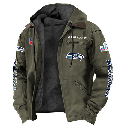 Seattle Seahawks 2026 Super Bowl LX Custom Name Special Edition Flannel Jacket