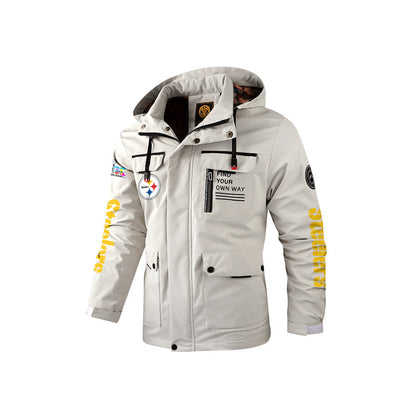 Pittsburgh Steelers 2026 Super Bowl LX White Parka Coat – Printed Logos