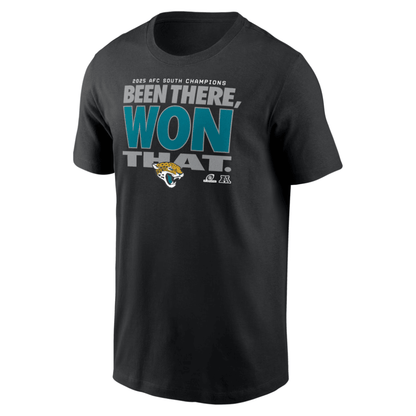 Jacksonville Jaguars 2025 AFC South Division Champions Locker Room Trophy Collection T-Shirt - Black