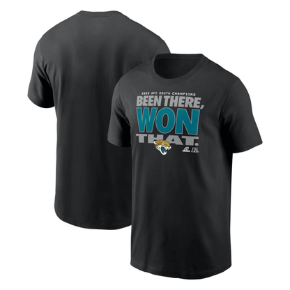 Jacksonville Jaguars 2025 AFC South Division Champions Locker Room Trophy Collection T-Shirt - Black