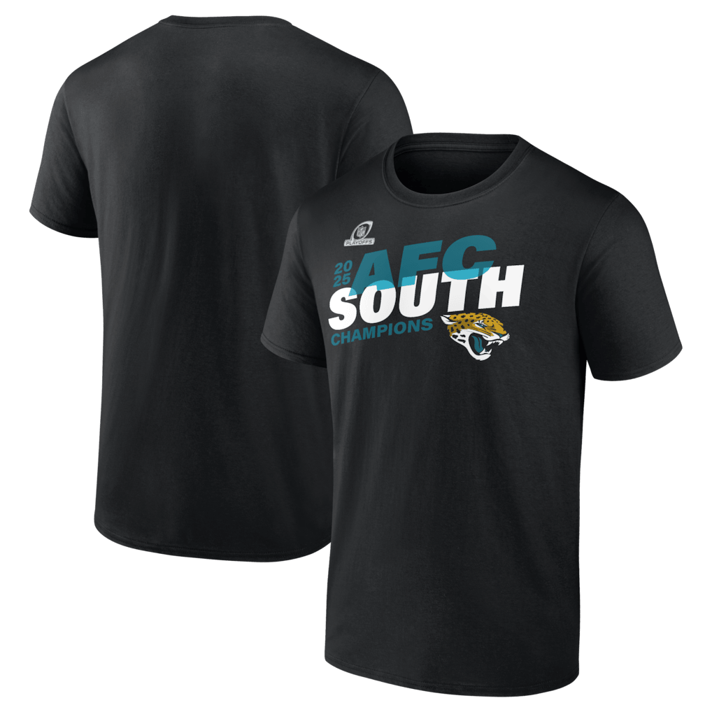 Jacksonville Jaguars 2025 AFC South Division Champions Conquer T-Shirt - Black