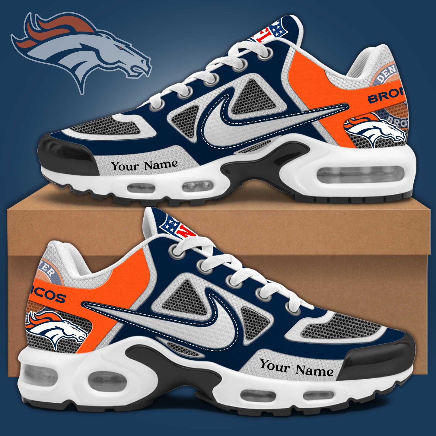 Denver Broncos Sport Limited Edition Custom Name Air Max Shoes Sneakers For Men And Women