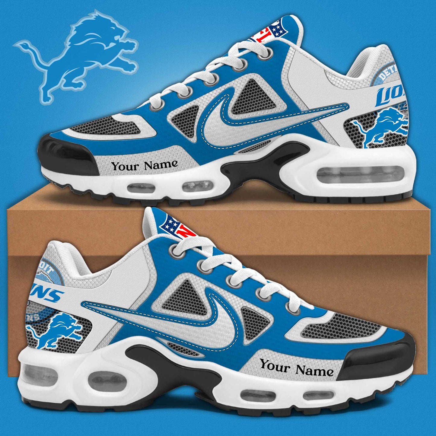 Detroit Lions Sport Limited Edition Custom Name Air Max Shoes Sneakers For Men And Women