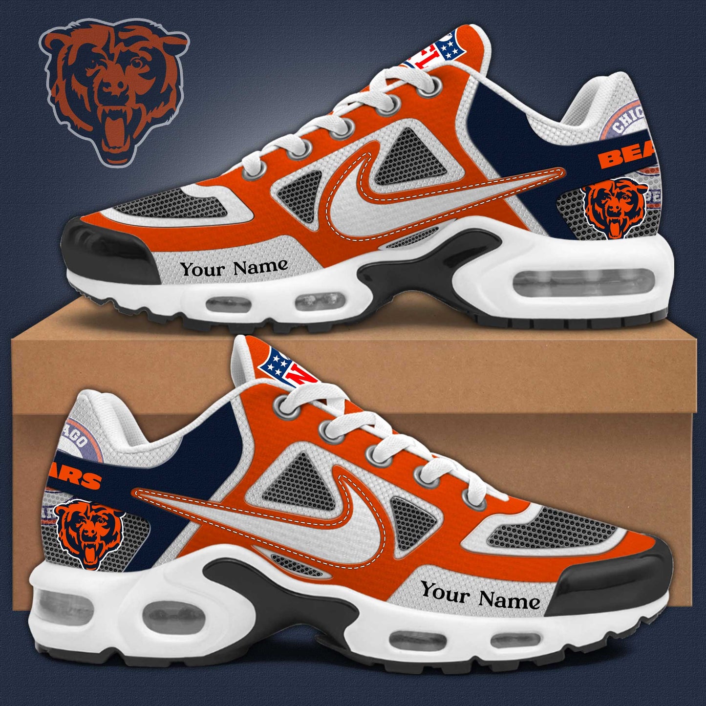 Chicago Bears Sport Limited Edition Custom Name Air Max Shoes Sneakers For Men And Women