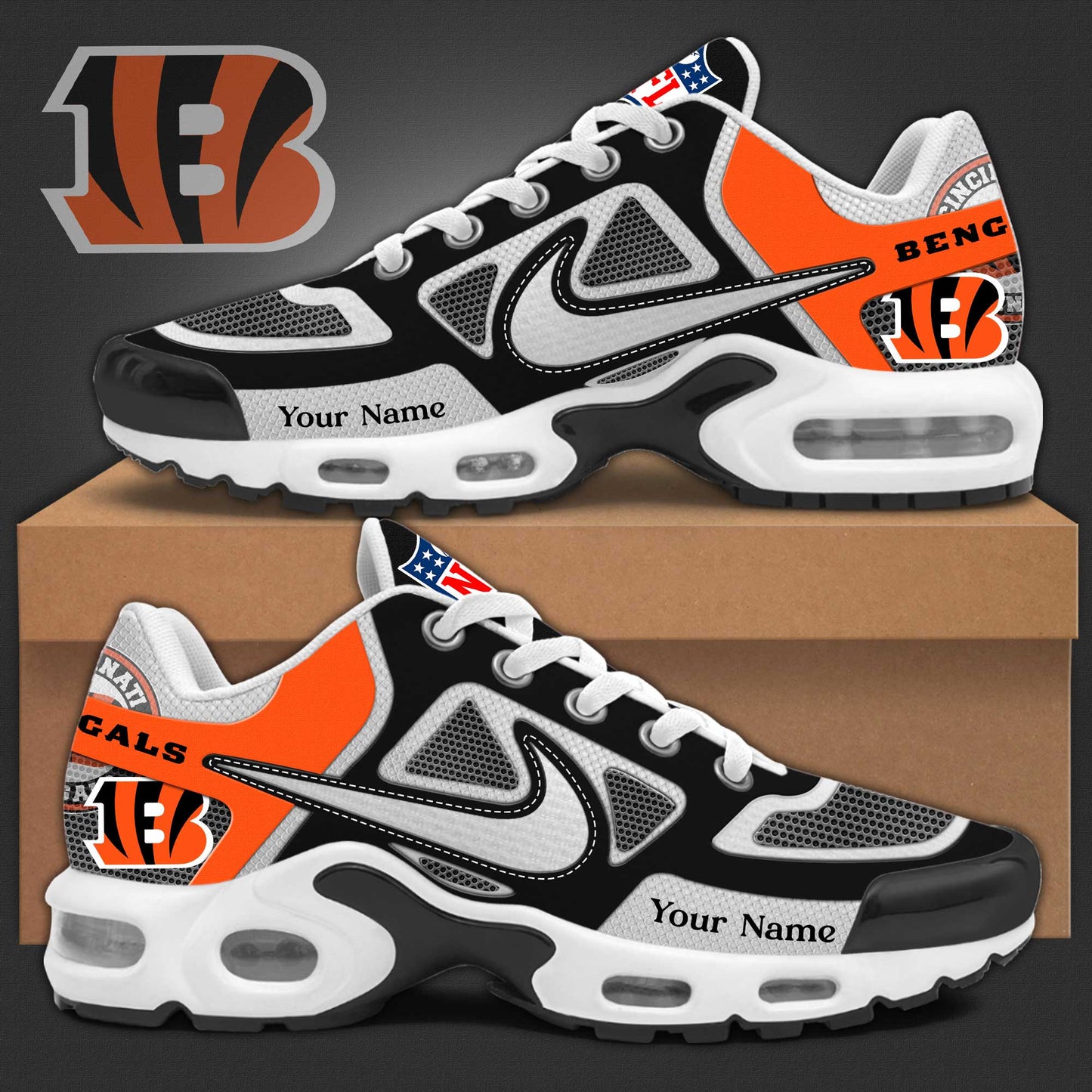 Cincinnati Bengals Sport Limited Edition Custom Name Air Max Shoes Sneakers For Men And Women