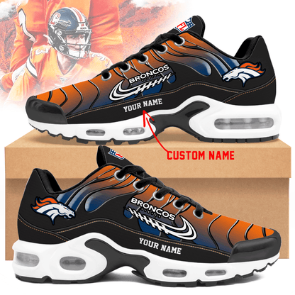 Denver Broncos Ombre Limited Edition Custom Name Air Max Shoes Sneakers For Men And Women