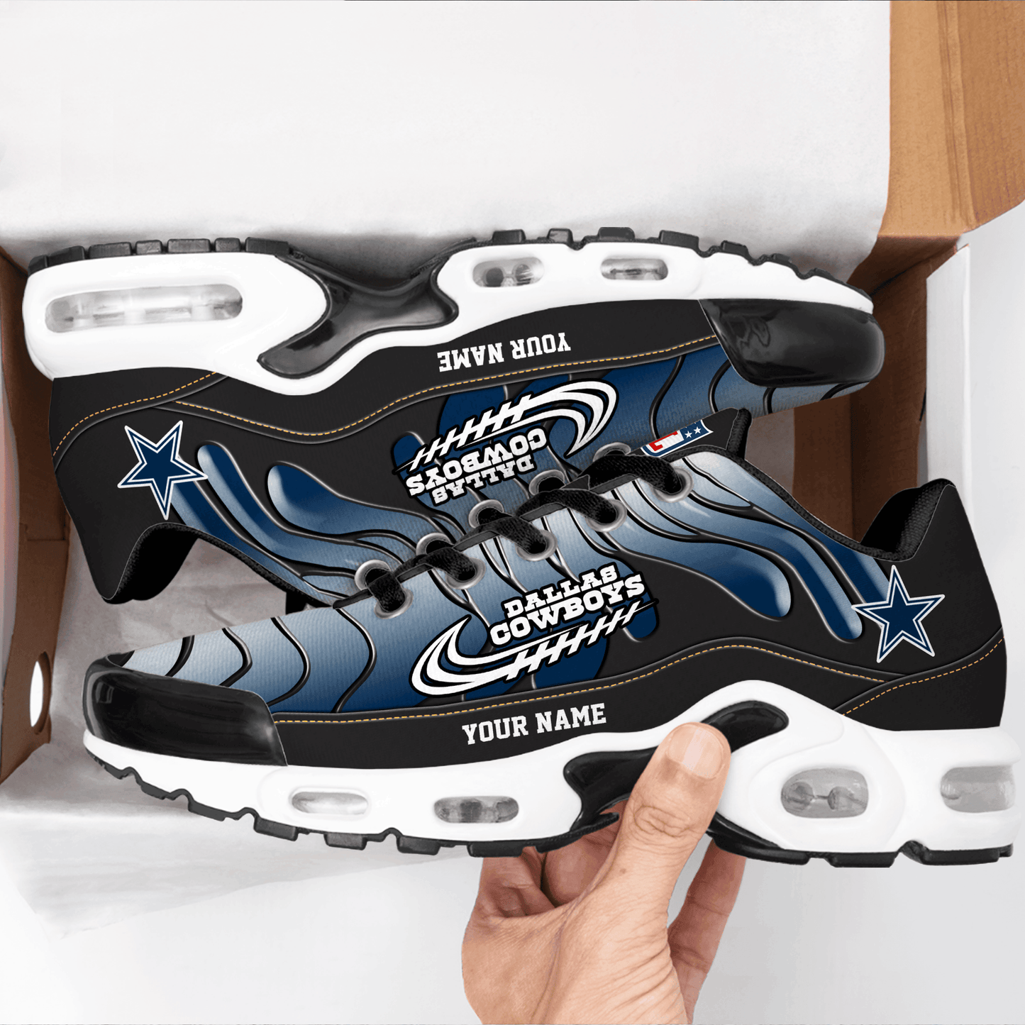 Dallas Cowboys Ombre Limited Edition Custom Name Air Max Shoes Sneakers For Men And Women