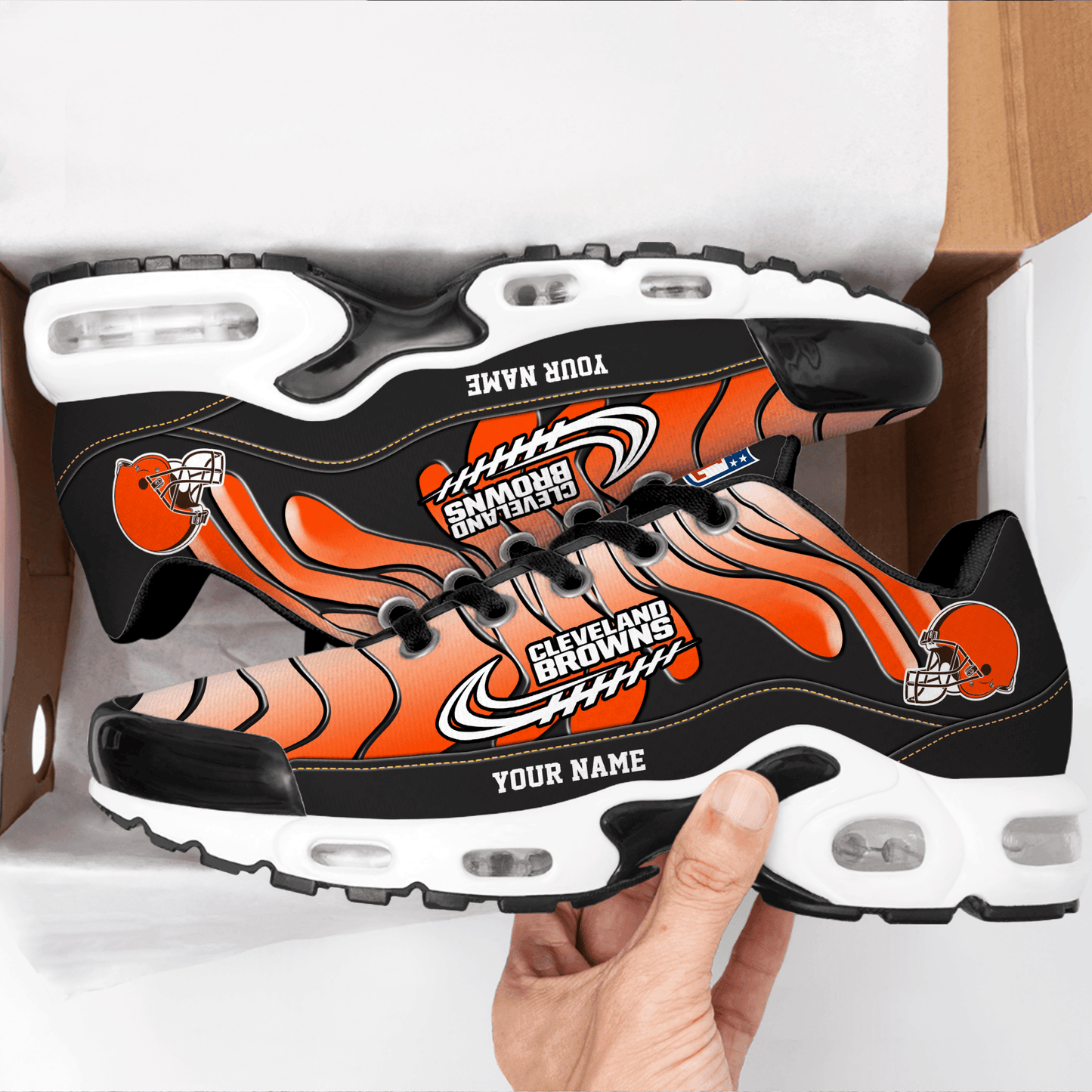 Cleveland Browns Ombre Limited Edition Custom Name Air Max Shoes Sneakers For Men And Women