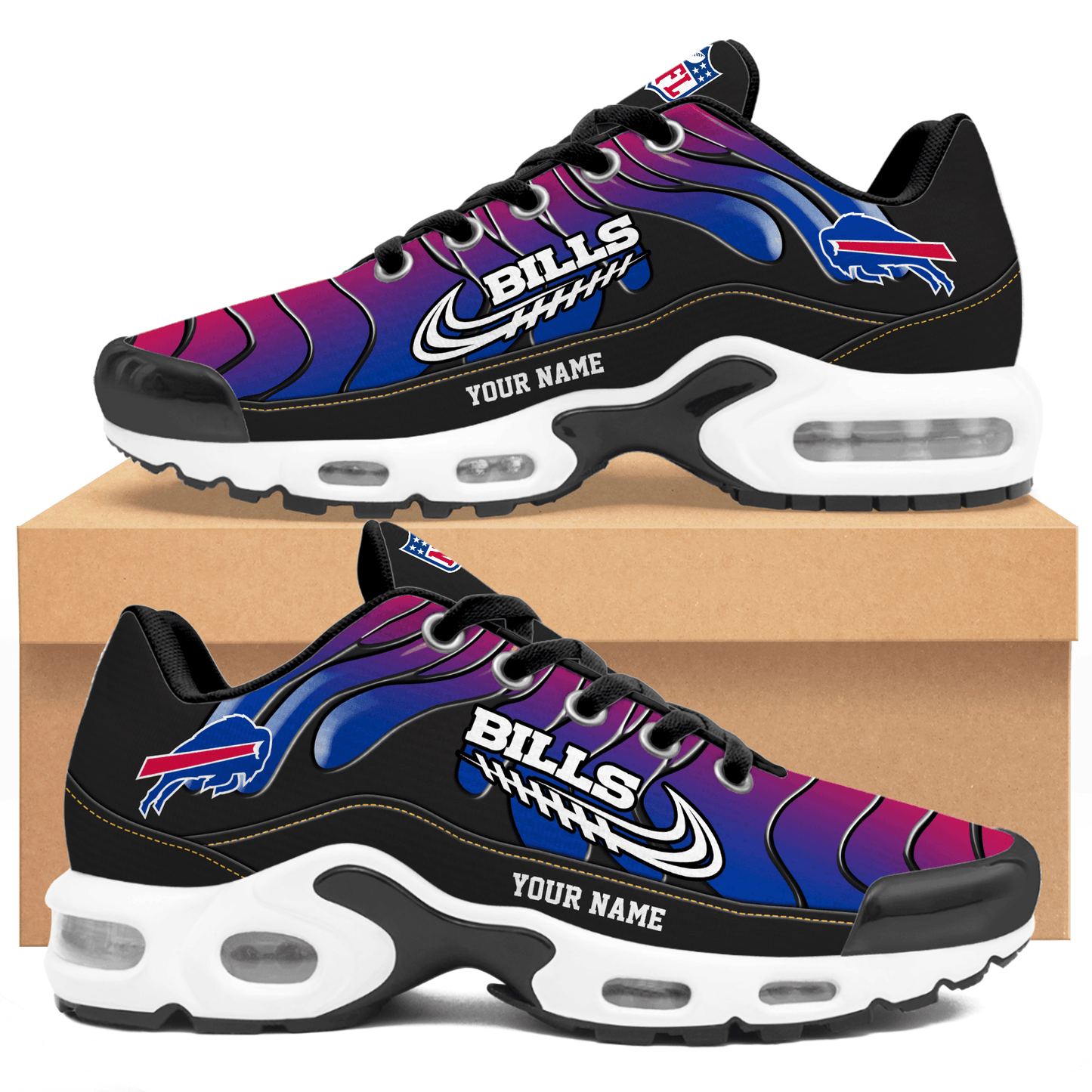 Buffalo Bills Ombre Limited Edition Custom Name Air Max Shoes Sneakers For Men And Women