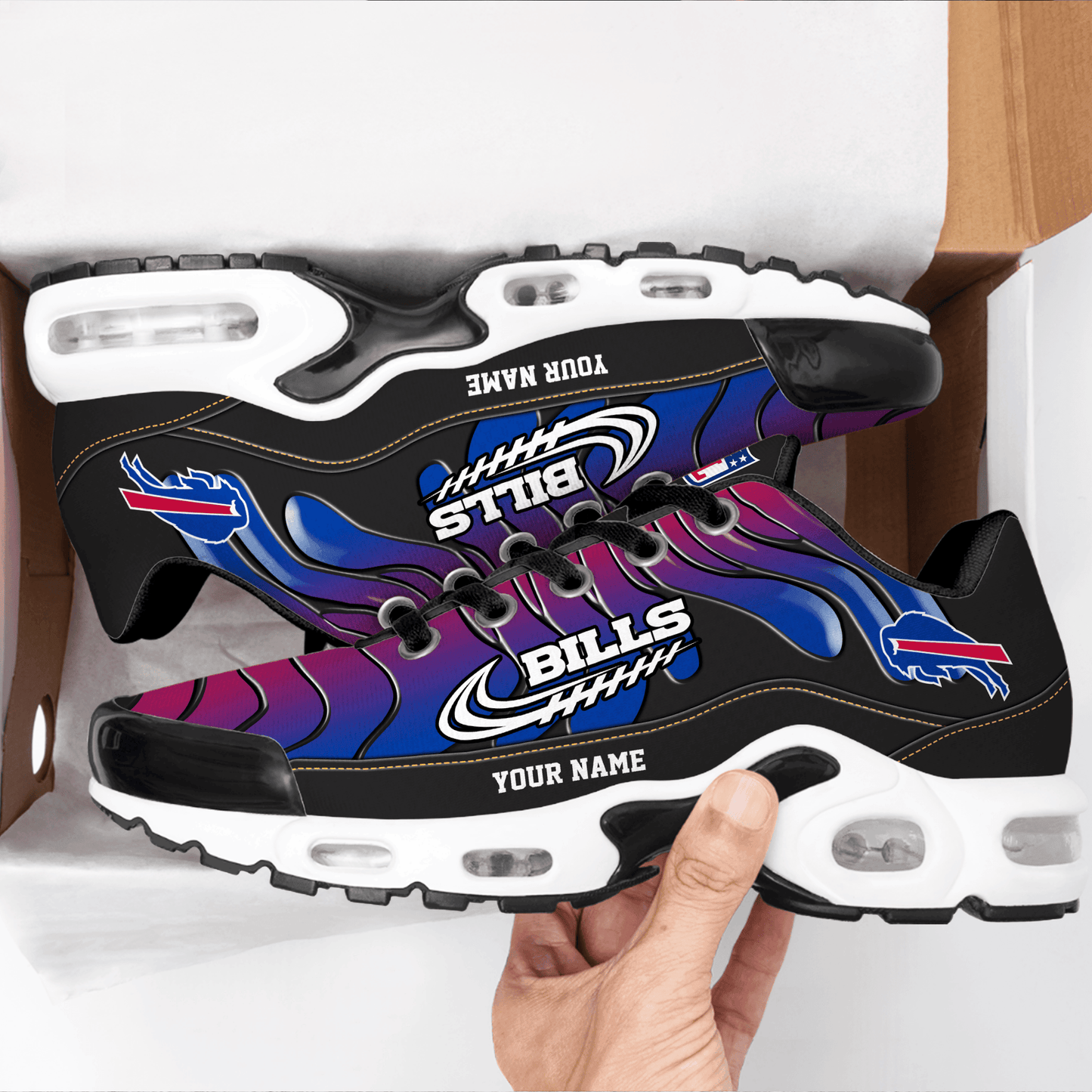 Buffalo Bills Ombre Limited Edition Custom Name Air Max Shoes Sneakers For Men And Women