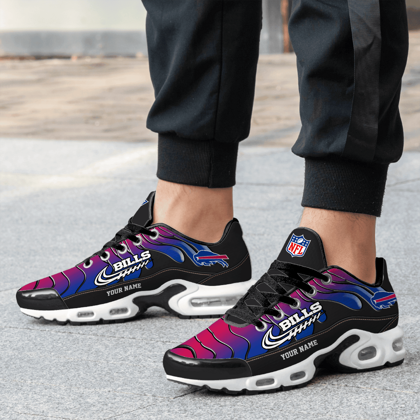 Buffalo Bills Ombre Limited Edition Custom Name Air Max Shoes Sneakers For Men And Women