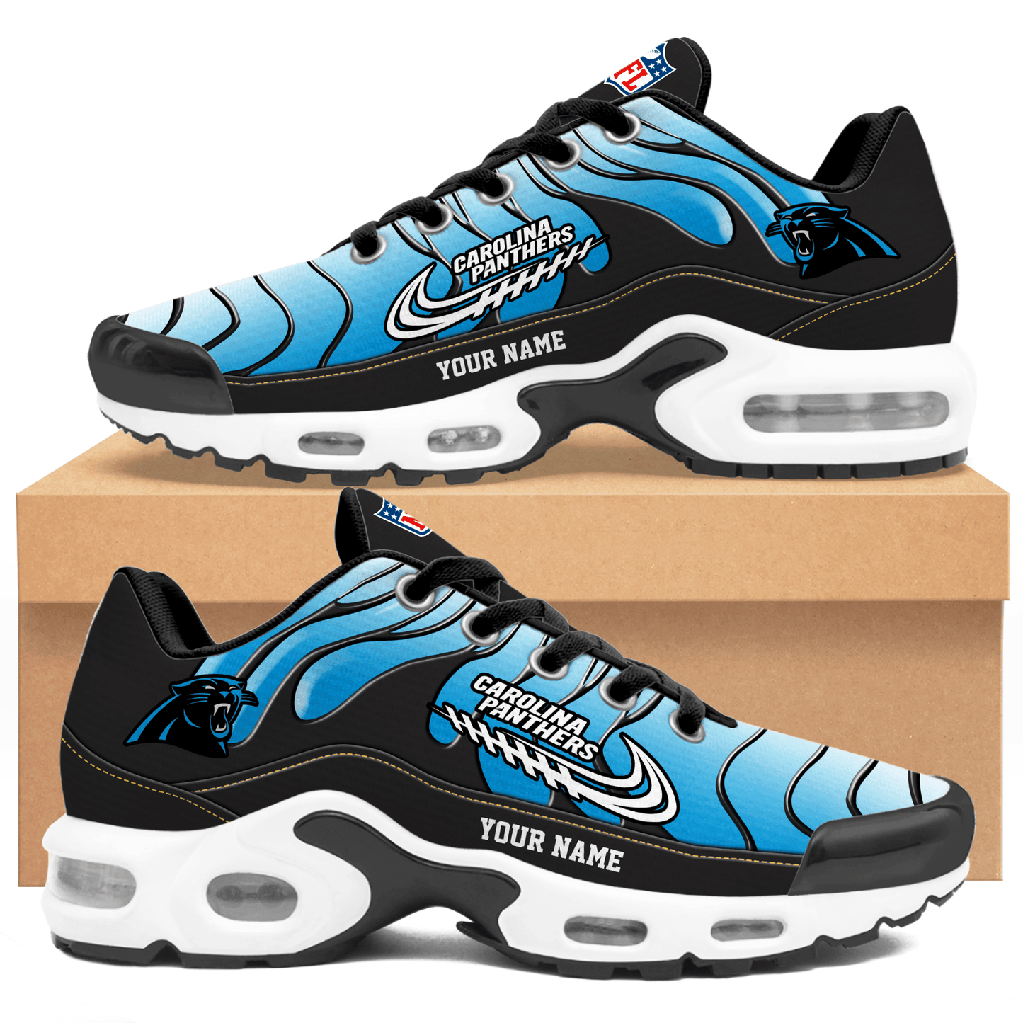 Carolina Panthers Ombre Limited Edition Custom Name Air Max Shoes Sneakers For Men And Women