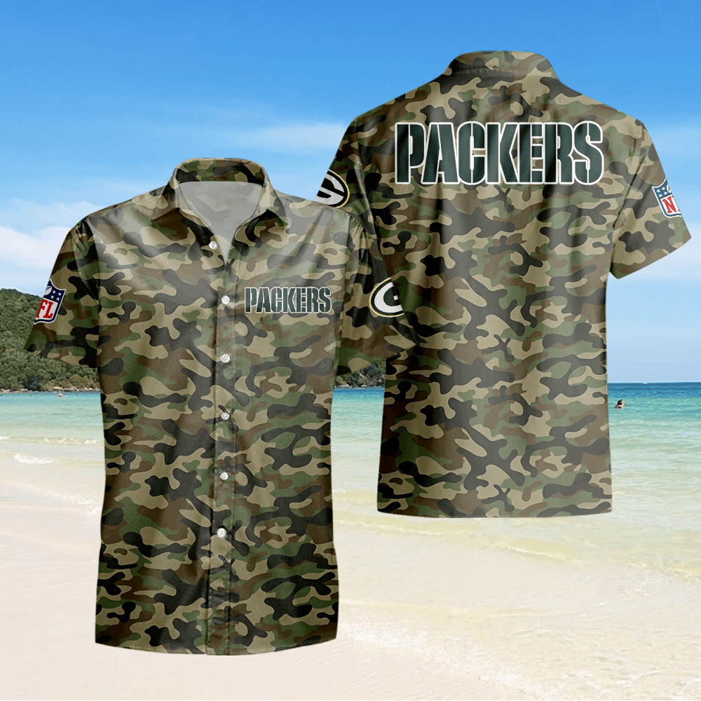 Green Bay Packers Camo Hawaiian Shirt - Green