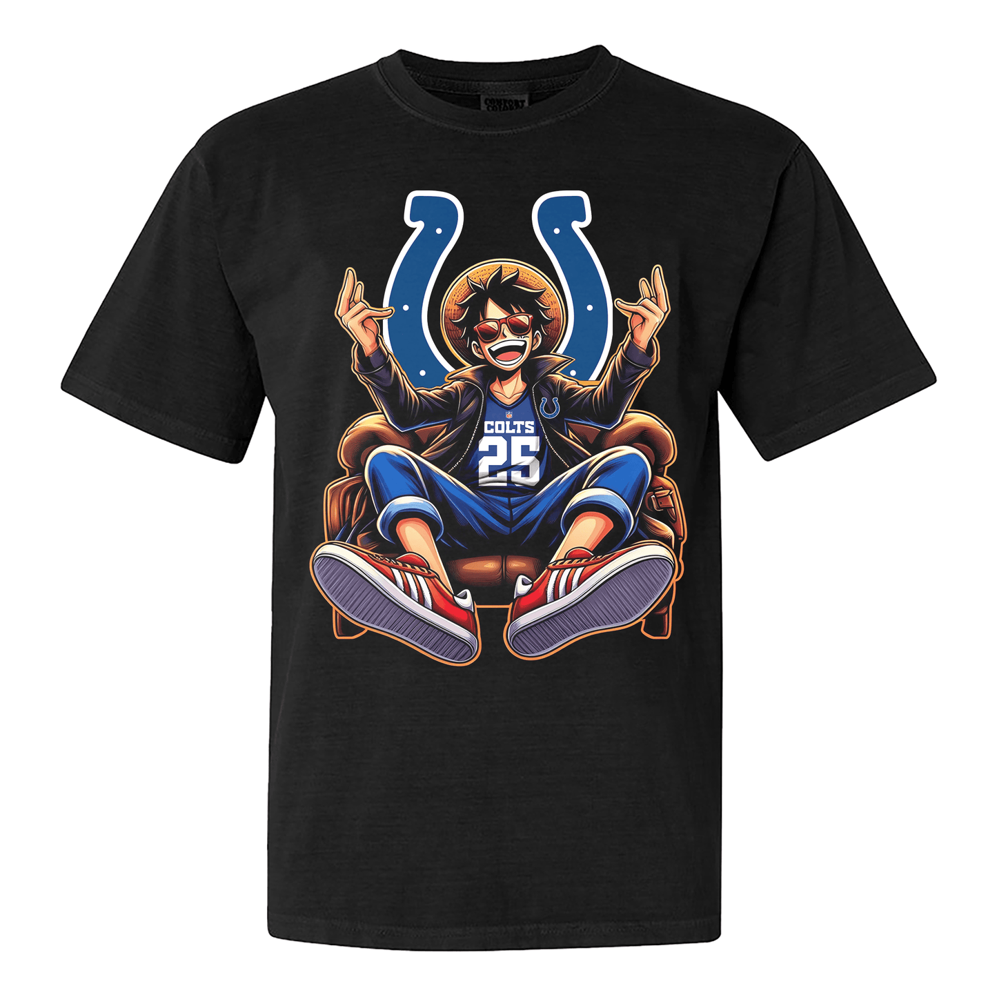 Indianapolis Colts Luffy T-shirt - Black