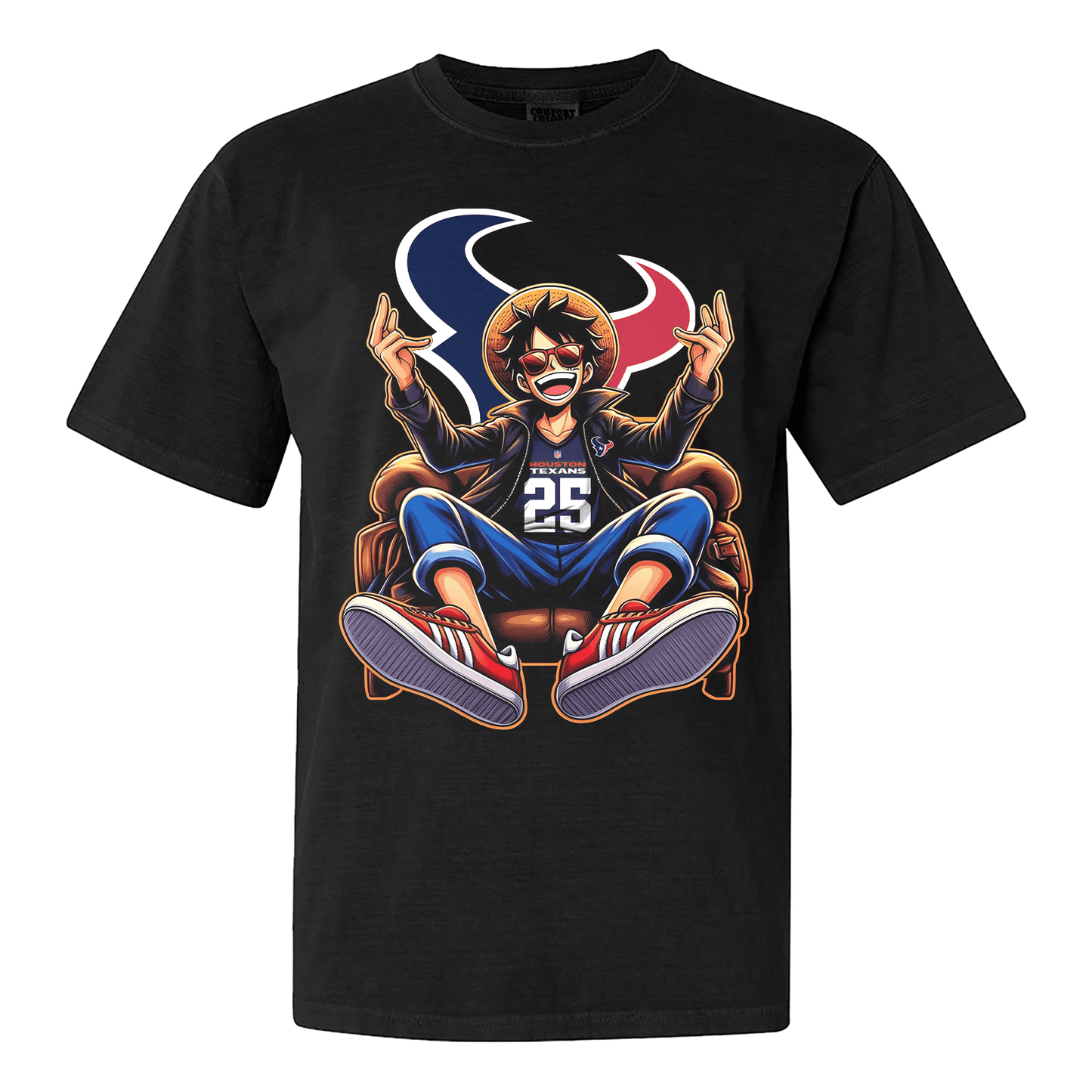 Houston Texans Luffy T-shirt - Black