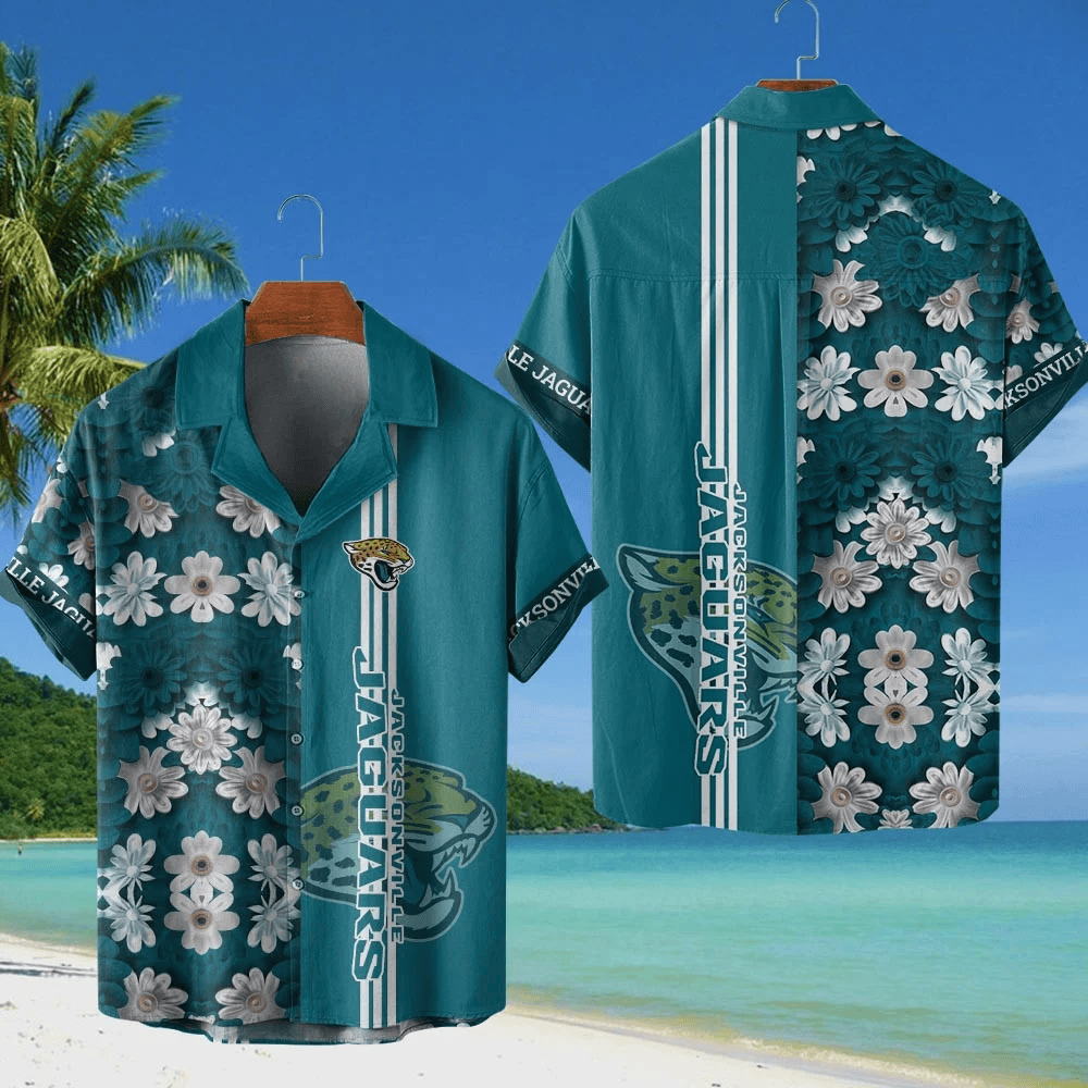 Jacksonville Jaguars NFL Flower Hawaiian Shirt - Teal