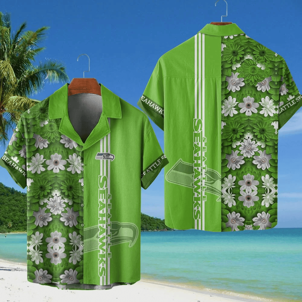 Seattle Seahawks NFL Flower Hawaiian Shirt - Green