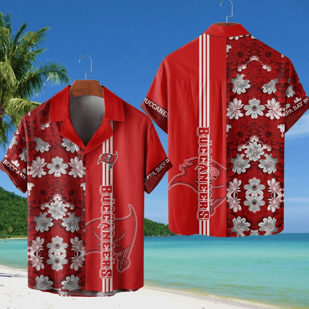 Tampa Bay Buccaneers NFL Flower Hawaiian Shirt - Red