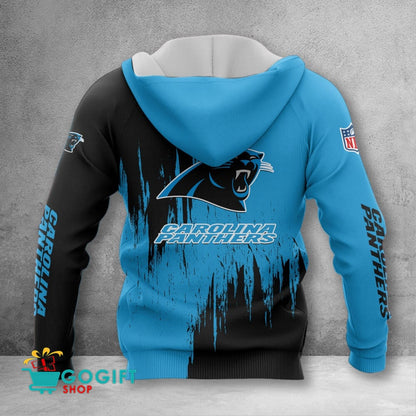 Carolina Panthers Custom Name Scratched Color 3D Printed Pullover Hoodie