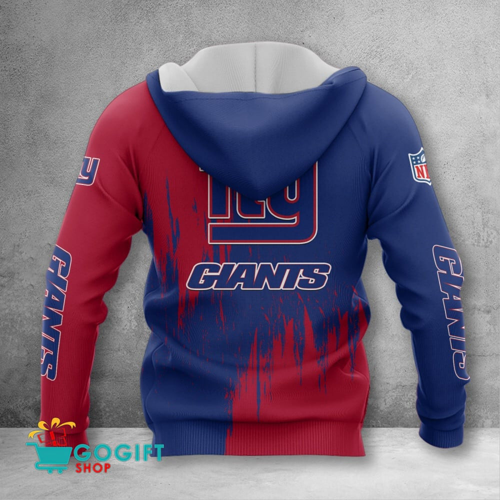 New York Giants Custom Name Scratched Color 3D Printed Zip Hoodie