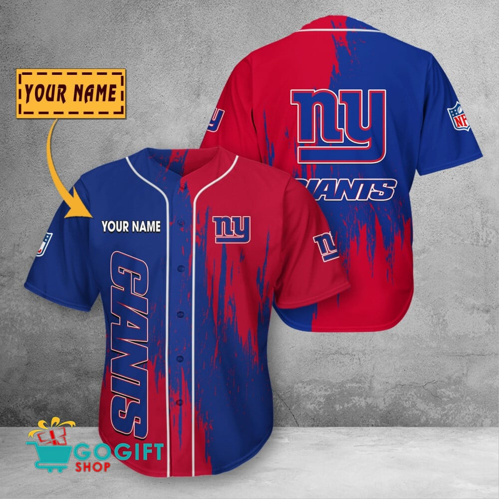 New York Giants Custom Name Scratched Color 3D Baseball Jersey
