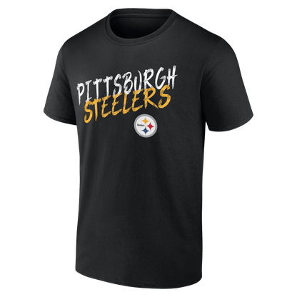 Pittsburgh Steelers Hustle Custom Name & Number T-Shirt - Black