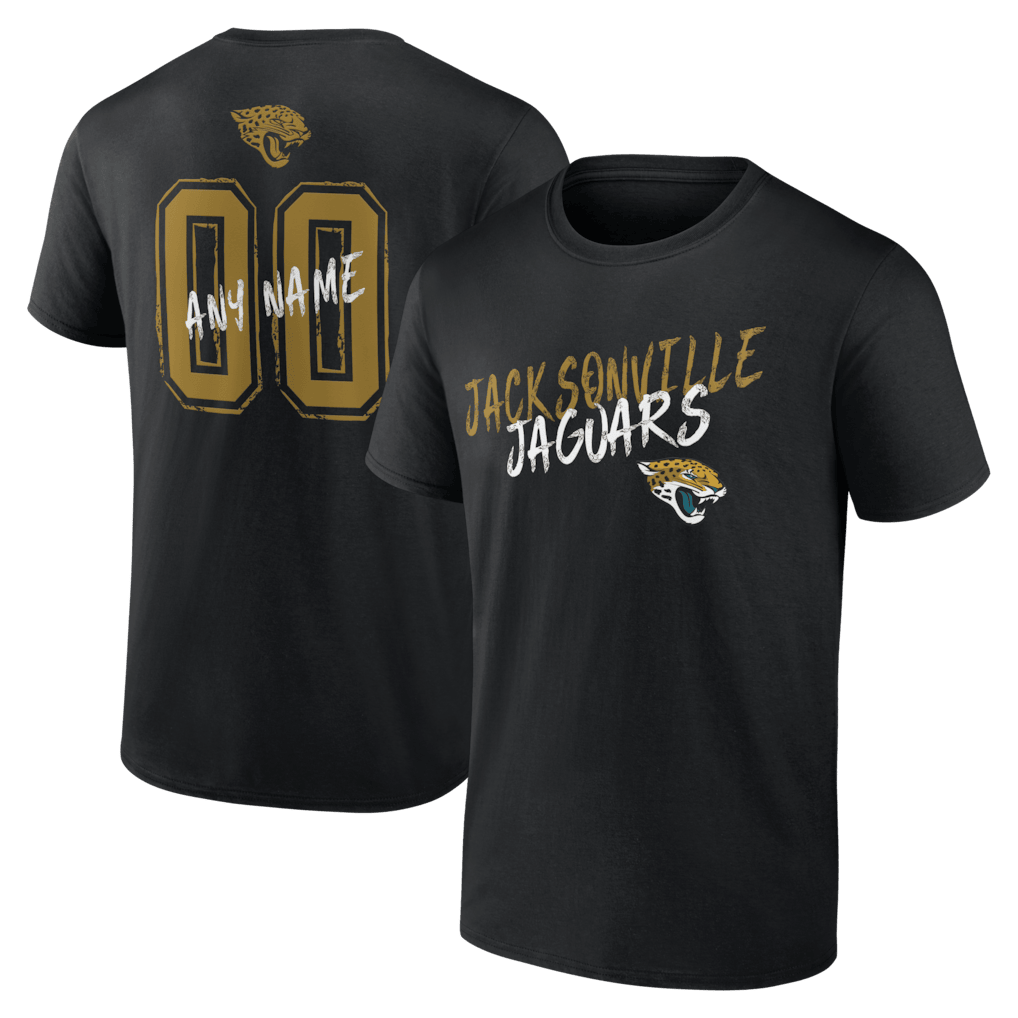 Jacksonville Jaguars Hustle Custom Name & Number T-Shirt - Black