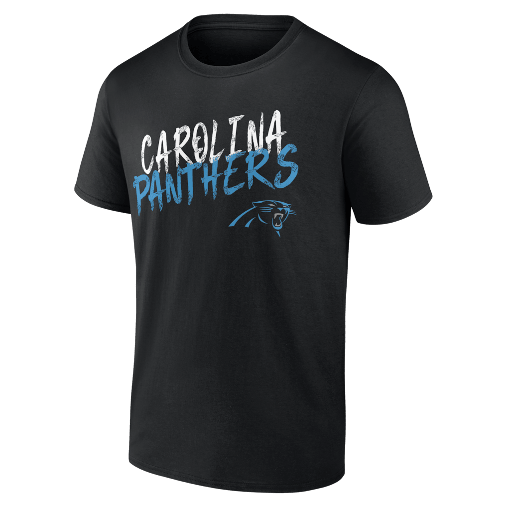 Carolina Panthers Hustle Custom Name & Number T-Shirt - Black